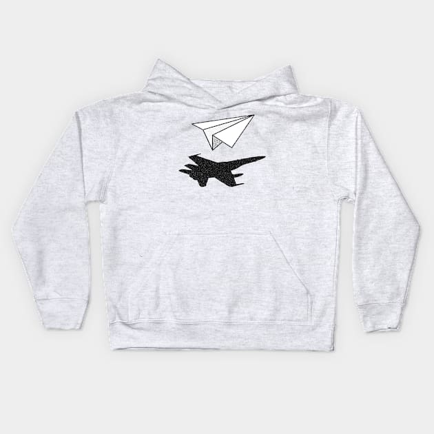 Paper Plane Fighter Jet Kids Hoodie by BraaiNinja